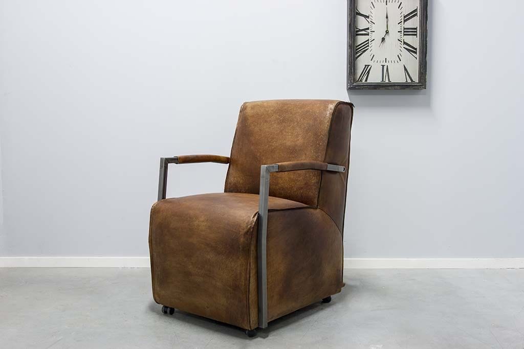 Industrial dining chair Fleet | with armrests | industrial square | with handle - Image 7